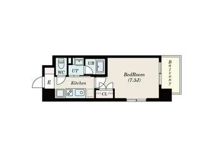 レーベスト平安(1K/4階)の間取り写真