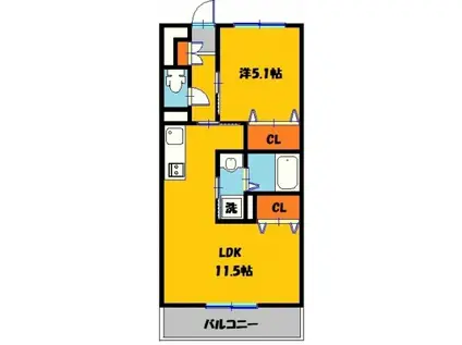 エトワールKEI(1LDK/3階)の間取り写真