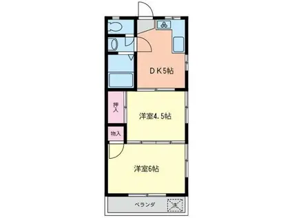 ハイツリバーサイドⅠ(2DK/2階)の間取り写真