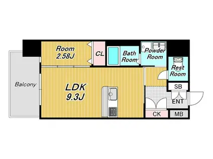 サードプレイス吉塚駅前(1LDK/6階)の間取り写真