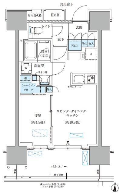 パークアクシス西大島コンフォートスクエア(1LDK/4階)の間取り写真