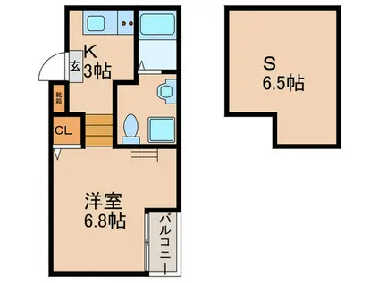 アクアリウスI(1SK/1階)の間取り写真