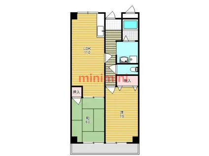 ラシャンス(2LDK/2階)の間取り写真