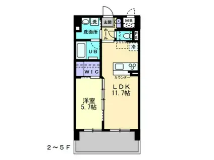 フォレシス下中野(1LDK/3階)の間取り写真
