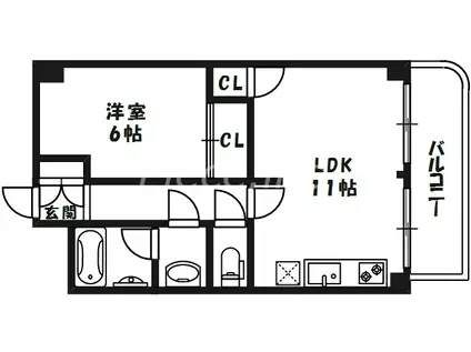 リバティハウス(1LDK/6階)の間取り写真