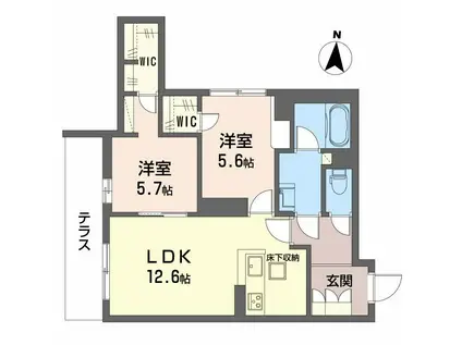 ラパネージュ(2LDK/1階)の間取り写真