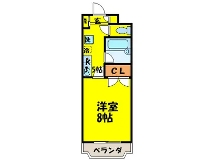 メゾンマーティ(1K/1階)の間取り写真