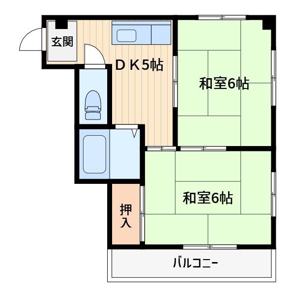 斉藤ビル(2DK/4階)の間取り写真