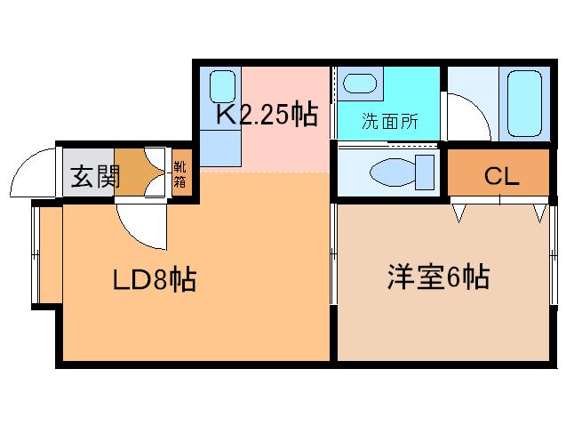 ラ・ポレールひばり野(1LDK/1階)の間取り写真