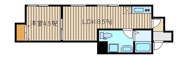 リーブルファイン谷原(1LDK/1階)の間取り写真