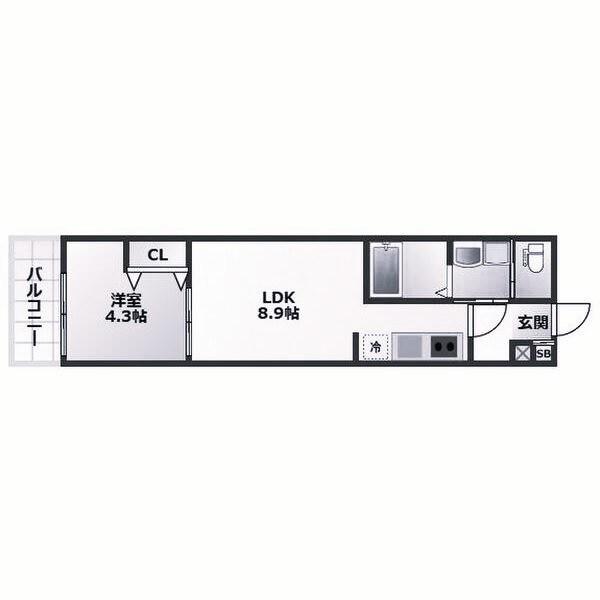 ALEGRIA垂水(1LDK/1階)の間取り写真