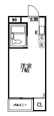 ディライトマンション(ワンルーム/2階)の間取り写真