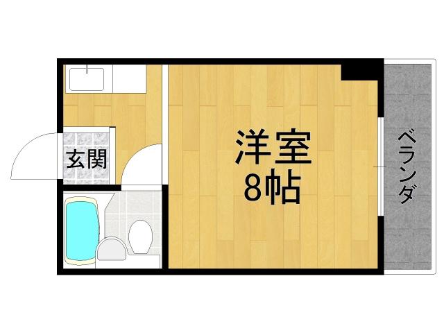 甲子園ピース(ワンルーム/3階)の間取り写真