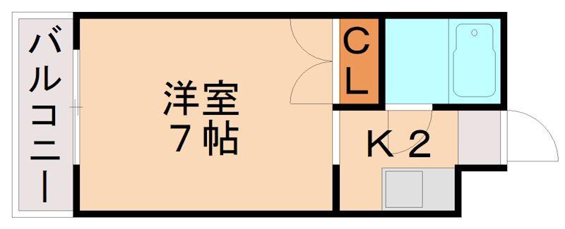 プラウド(1K/3階)の間取り写真