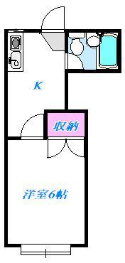 角田ハイツ(1K/1階)の間取り写真