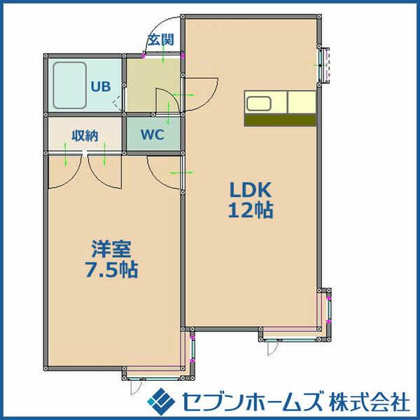 ソニア琴似(1DK/2階)の間取り写真