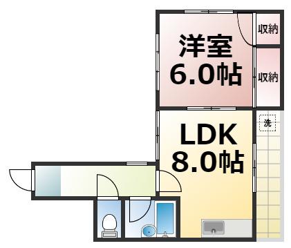 スマイルハイツ大今里西(1LDK/7階)の間取り写真