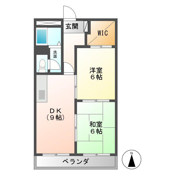第二辻ビル(2DK/3階)の間取り写真