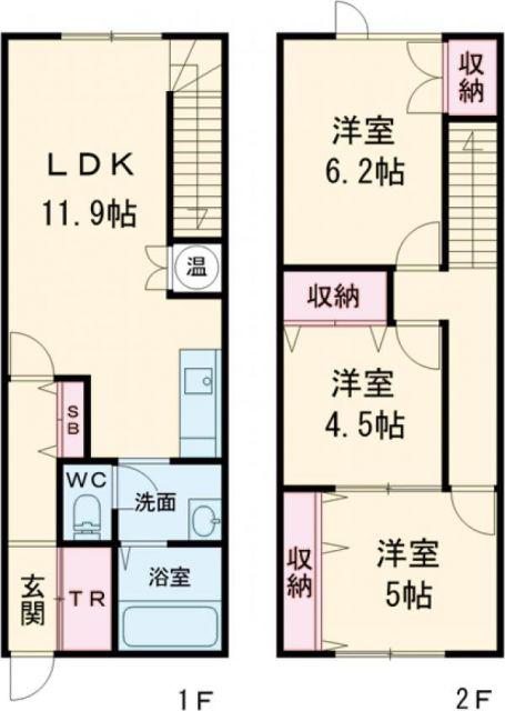 アセンブル(3LDK/1階)の間取り写真