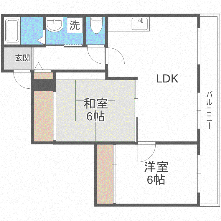 サンシャイン中島公園(2LDK/3階)の間取り写真