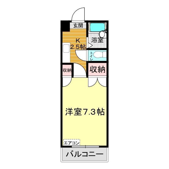 マリンコーポワイケイ(1K/3階)の間取り写真