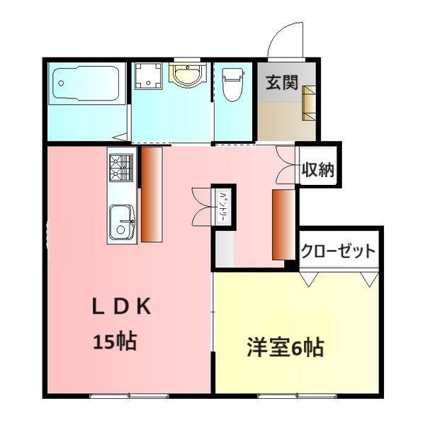 ヴィラフロンティア(1LDK/1階)の間取り写真