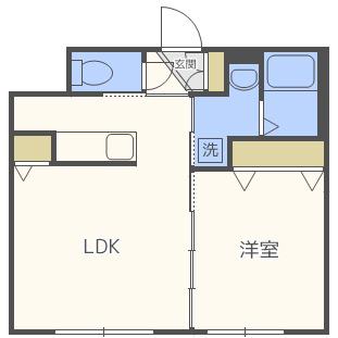 RITZ GRANDE手稲駅前(1LDK/1階)の間取り写真