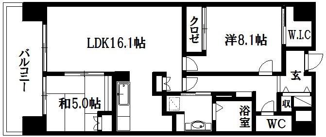 メゾン・セントラル(2LDK/6階)の間取り写真