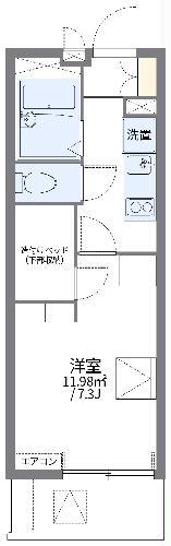 レオパレスRADIANT時宗(1K/1階)の間取り写真
