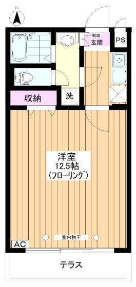 コンフォートファースト(1K/1階)の間取り写真
