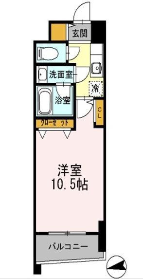 カスタリアタワー肥後橋(1K/17階)の間取り写真