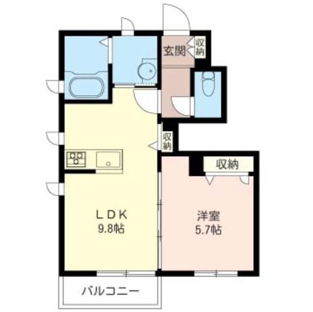 アミコートセル(1LDK/1階)の間取り写真