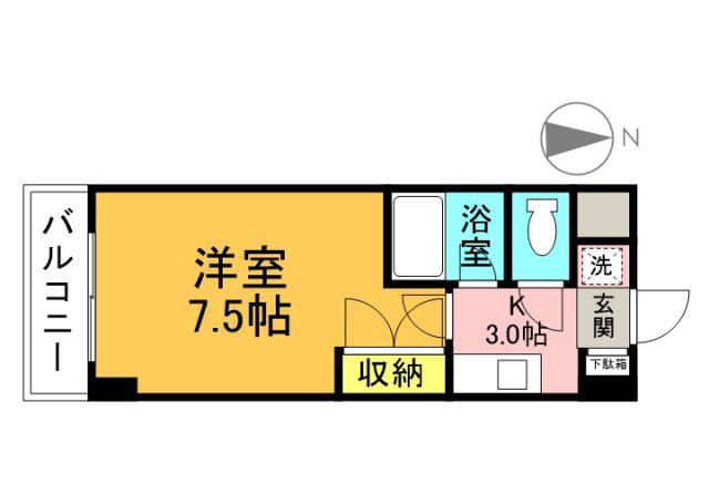 VILLA大芝(1K/7階)の間取り写真