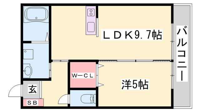 NKハイツ(1LDK/1階)の間取り写真
