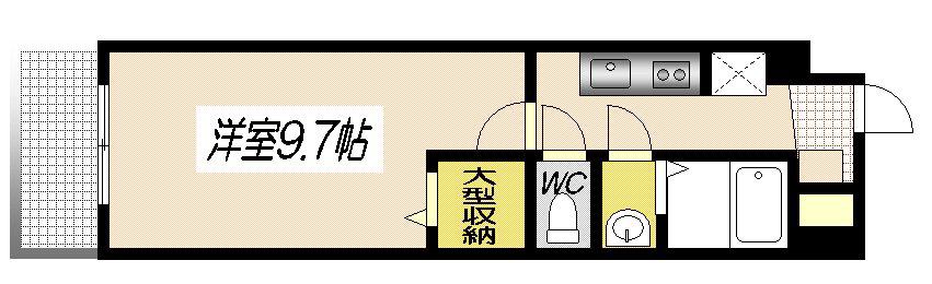 シャト-・ドゥ・オムネス(1K/2階)の間取り写真