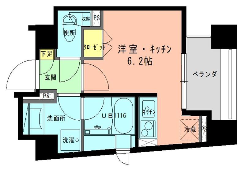 ラフィネジュ学芸大学(ワンルーム/4階)の間取り写真