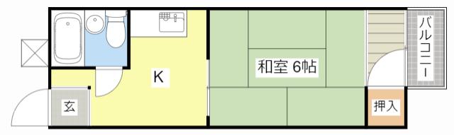 ハイツトミダ(1K/2階)の間取り写真