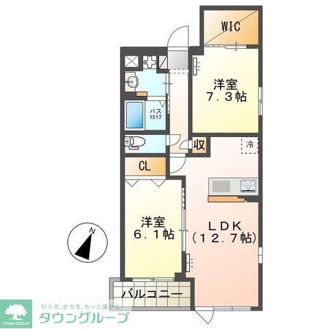 FLORENTINE FLOAT(2LDK/5階)の間取り写真