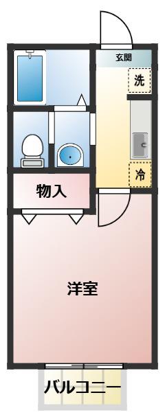 川辺の朝とエスプレッソ(1K/2階)の間取り写真