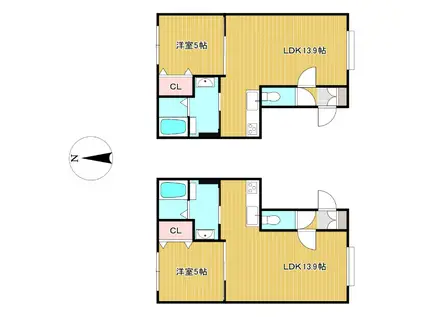 GRANDIR(1LDK/2階)の間取り写真