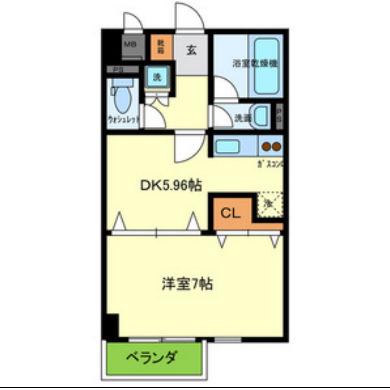 メゾン・ド・成屋大阪(1DK/3階)の間取り写真
