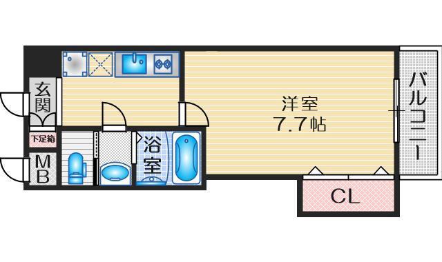 LUXE 江坂北(1K/3階)の間取り写真