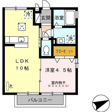 メゾン・ド・サンシャイン(1LDK/1階)の間取り写真