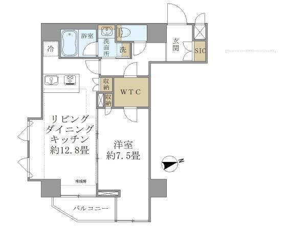 コンシェリア新橋MASTERS VILLAコンシェリア新橋マスターズ(1LDK/15階)の間取り写真