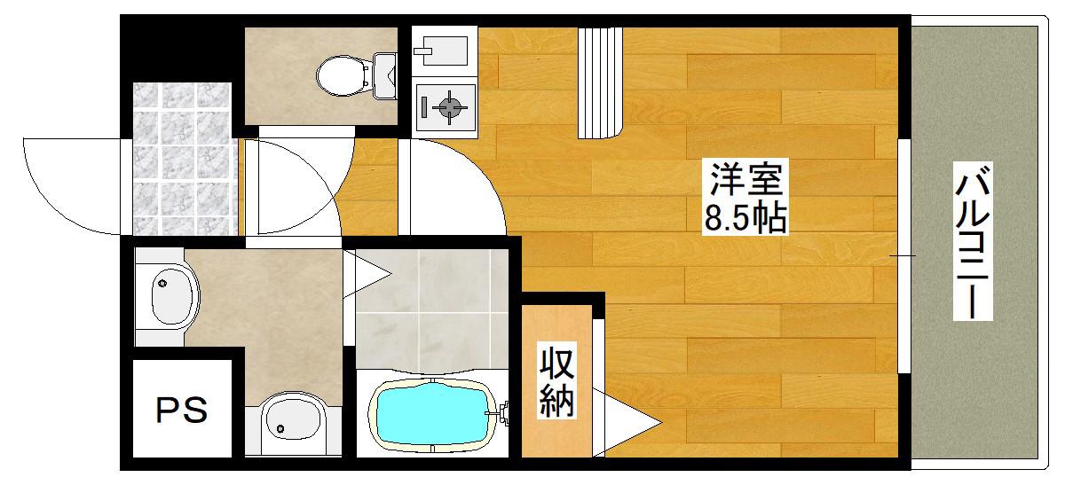 ブロード千里中央(1K/2階)の間取り写真