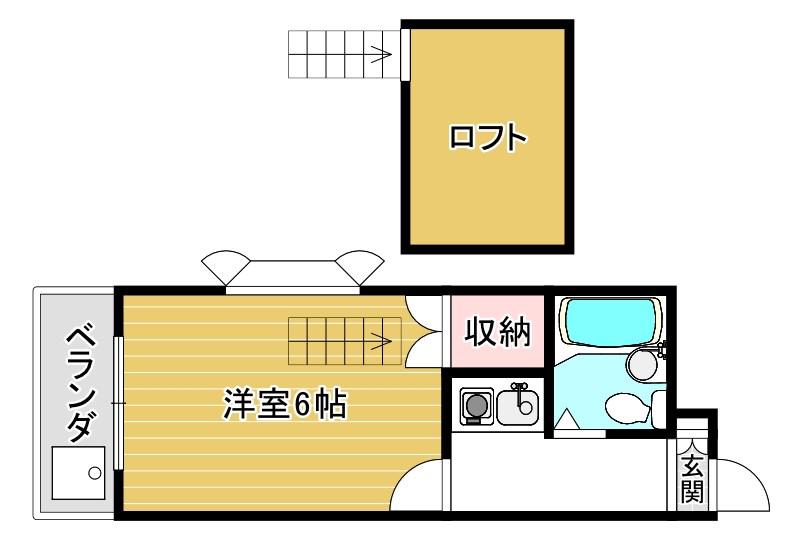 AXISII(1SK/2階)の間取り写真