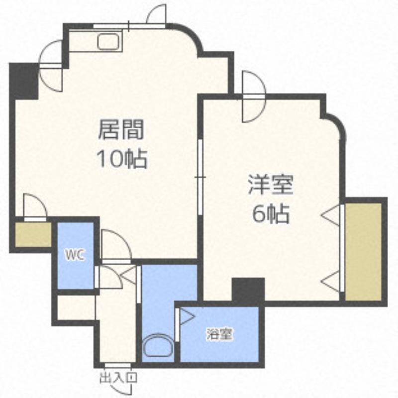 メゾン北辰(1LDK/4階)の間取り写真
