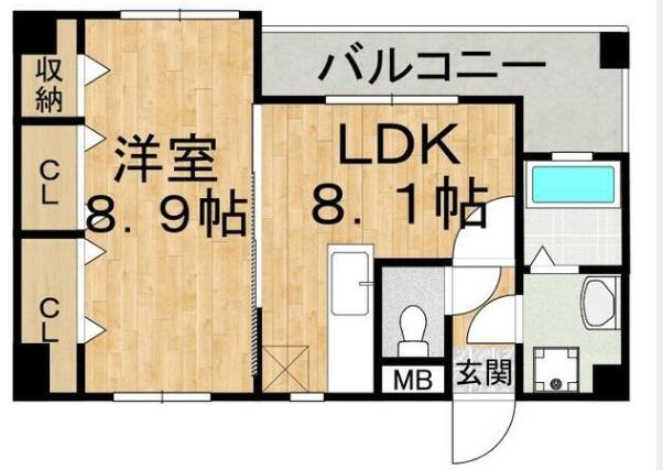 ザ・グレンリベット(1LDK/5階)の間取り写真