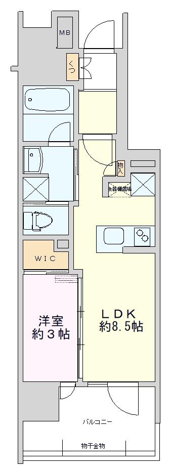 プレシス八王子横山町(1LDK/5階)の間取り写真