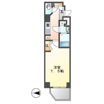 S-RESIDENCE名駅(1K/8階)の間取り写真
